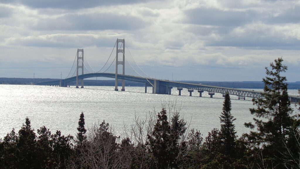 view of bridge from straits state park